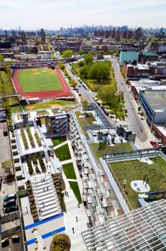 Aerial view of Via Verde within the greater context of the Bronx, N.Y.