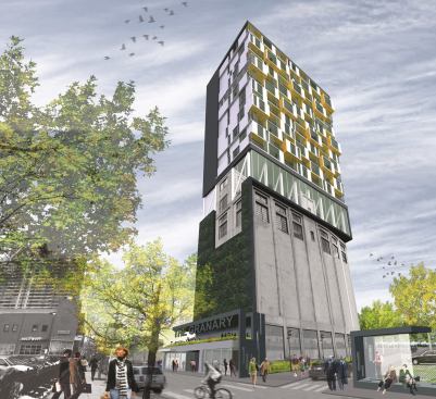 ISA’s controversial plan—scuttled by local community groups—for adapting a historic grain storage facility in Philadelphia into a 12-story apartment tower.