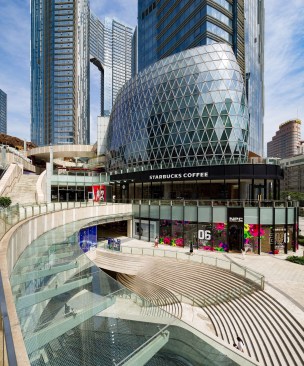 Evergrande Huazhi Plaza, Chengdu, China, by Aedas - Southern entrance to The ONE