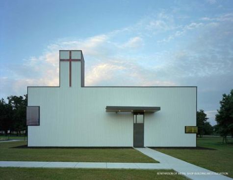 Saint Nicholas Antiochian  Award of Excellence 
Marlon Blackwell Architect An old metal workshop in Springdale, Ark., is the framework for an Eastern Orthodox church that with the addition of a small tower, box-ribbed metal panels, and an out-of-use satellite dish (sanctuary dome), came in at a total project cost of $100 per square foot. The space measures 3,052 square feet at ground level and includes a 720-square-foot mezzanine. All that was enough for it to 
win a design award from our sister publication ARCHITECT magazine in 2010, and helped the firm 
earn a spot on ra’s list for last year’s leadership awards.  
