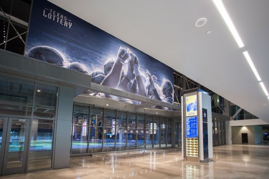 The Star features core elements that recognize the Cowboys’ partnership with the Texas community like the Texas Lottery and local high school programs