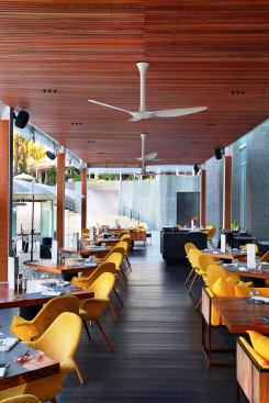 Haiku by Big Ass Fans  Designed for both residential and commercial applications, Haiku ceiling fans use 2 to 30 watts, significantly exceeding Energy Star requirements. The elegant, 60-inch-diameter blades are made from either an advanced composite material in black or white, or hand-finished, laminated bamboo in a caramel or cocoa finish. The fans come with an LED display and remote control, and can spin in reverse. 
bigassfans.com.