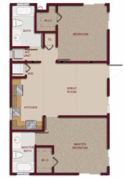 The floor plan for a hybrid-modular, garden style apartment in Miami.