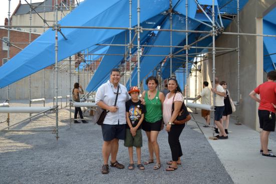 "I work in the neighborhood, but this is my first trip to the museum. It’s great. The misters are really nice—it feels great—but it’s also art. I like the shape. It’s like a piñata star. On a day like today, it’s so nice to get cooled. The environment is really important to me. Cities get so hot. We need to really consider things like green roofs to help offset that heat. I don’t know too much about modern art—I know the big names like Van Gogh—but this is really new to me, this kind of industrial art. It’s really great. They should just leave it here permanently." —Mark Bansfield