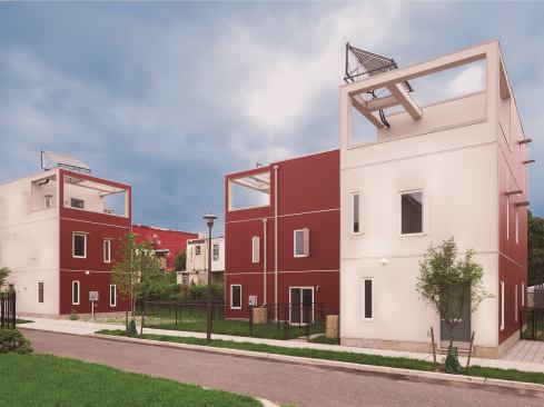 The Sheridan Street houses, LEED certified and designed for a nonprofit community developer called Asociación Puertorriqueños en Marcha, sold for a subsidized price of $150,000 each.