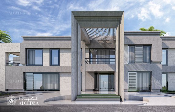 Luxury villa entrance exterior