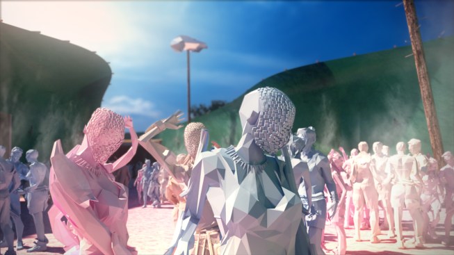 MoMA PS1 Young Architects Program proposal: Drones' Beach, experiential rendering.
