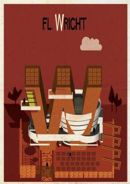Spot New York's Guggenheim Museum, designed by Frank Lloyd Wright.