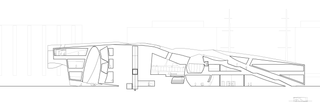 Longitudinal Section Through Circulation at Exterior Sculpture Garden