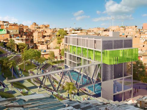 The community center in Sao Paulo includes plans for a music school and various sports areas.  Photo © Holcim Foundation.