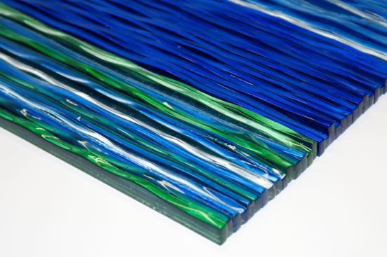 Blues and greens in clear finish