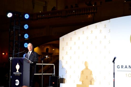 New York's Mayor Bloomberg speaks at the Grand Central Terminal centennial celebration.