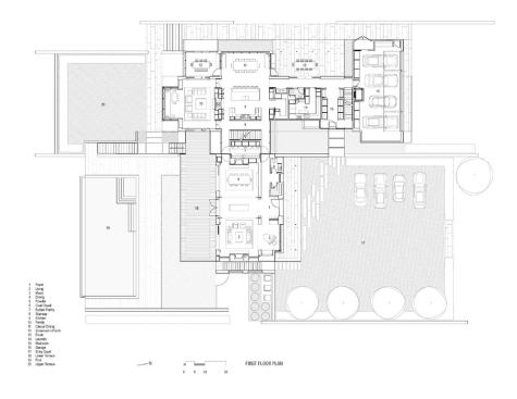 A plan of the home's first floor.