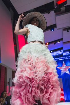 Washington, D.C.-based CORE won the Haute Couture Award for their outfit inspired by William Taft, which included spray-painted fiberglass mesh tile backing.