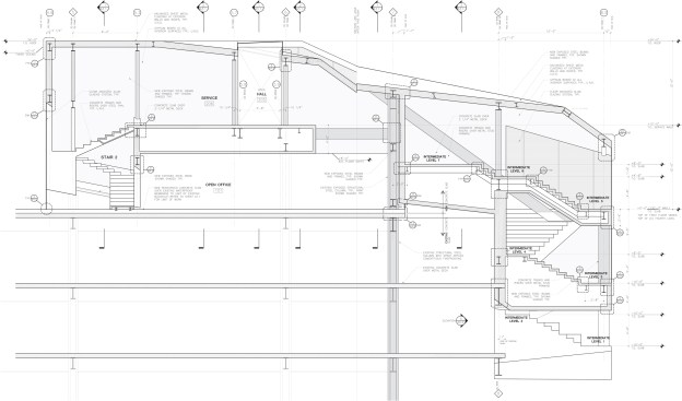 Section through boxes.