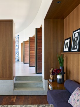 Interior view of pivot doors

