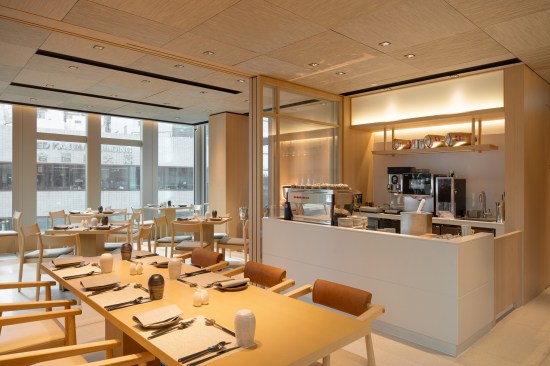 Interiors of all-day-dining with an open kitchen and interactive dining experience