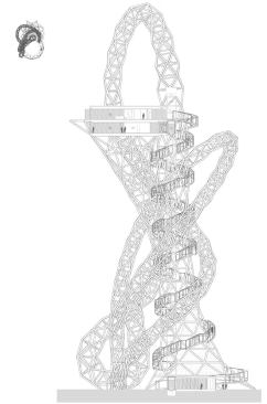 Elevation, in black and white.