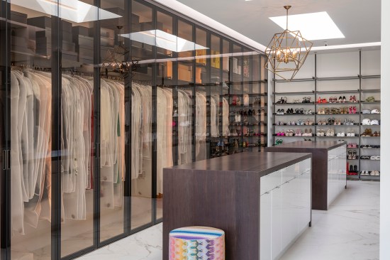 Serenity Indian Wells luxury mansion modern glass dressing room closet