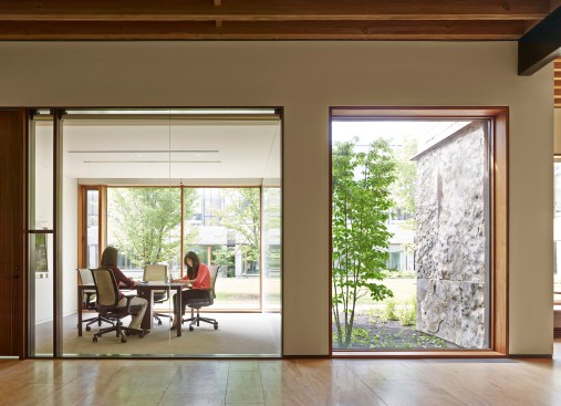 View of the Break-Out Room looking out to interior courtyard
