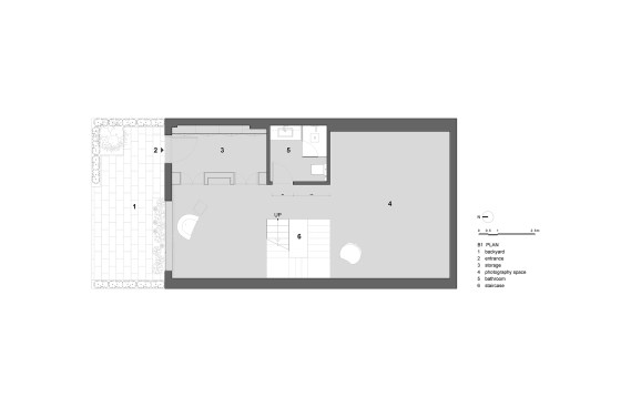 view from the light well to terrace