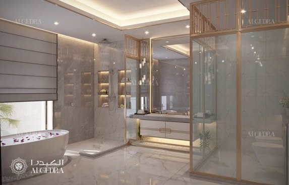 Bathroom design in modern villa