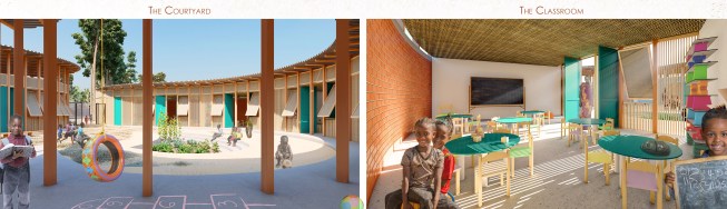 a Heart - exterior and interior classroom views