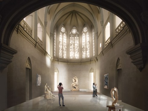 Former chapel repurposed as an exhibition room