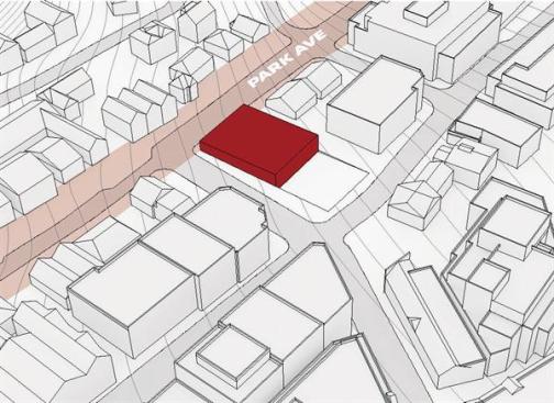 Massing diagram: Existing Kimball Art Center