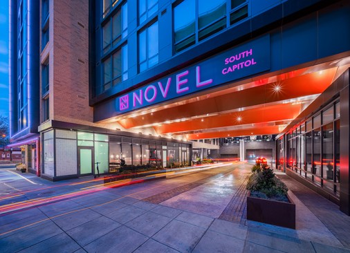 View into entry courtyard