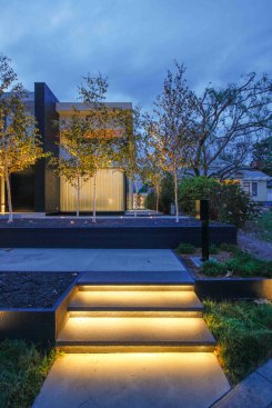Georgina Avenue Santa Monica modern home entry and landscaping