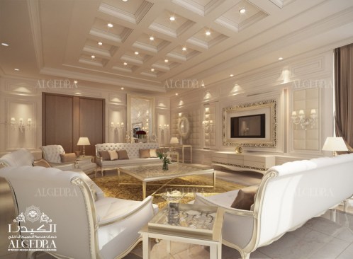 Luxury villa living room interior