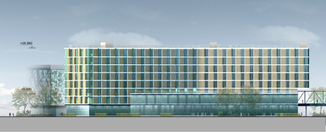 Park Inn Hotel, north side, sketch