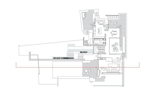 main level - living, kitchen, bathroom, diningroom, stair, circulation spaces