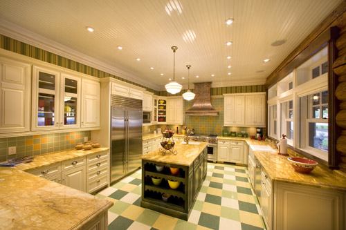 Views of the Evans Cabin kitchen. Allen Kennedy Photography