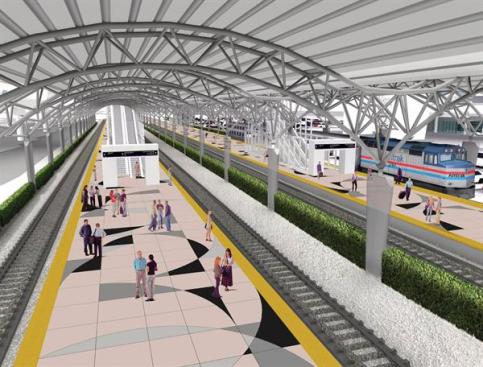 Rail platforms.
