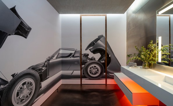 Serenity Indian Wells modern mansion luxury home elevator graphic wall art