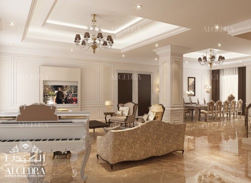 Luxury villa sitting area design