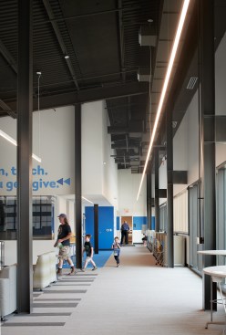 Metropolitan Community College was the first anchor tenant and is part of the cradle-to-college pipeline. Area residents can come to this facility to take classes for college credit or to get their GED.