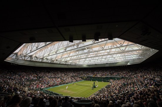 The lighting for Centre Court is easy to use and fail safe, whether the roof is open or closed. Here, a view of the match between Marcus Willis (GBR) and Roger Federer (SUI) during The Championships 2016.