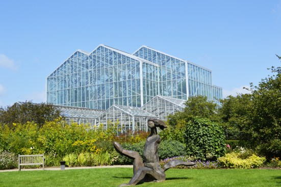 The 15,000 square foot, five-story Lena Meijer Tropical Conservatory constructed of galvanized steel is the centerpiece of the Frederik Meijer Gardens and Sculpture Park.