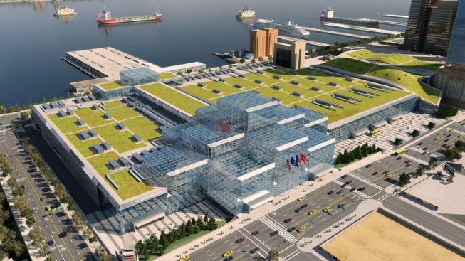 Jacob K. Javits Convention Center Renovation and Expansion- New York, NY The Jacob K. Javits Convention Center is New York City's primary venue for trade shows, conferences, and special events. The project includes transforming the entry plaza into a pedestrian-friendly landscaped urban space; installing new entrances; recladding the entire building enclosure with a new high-performance curtain-wall and skylights; installing a highly sustainable 6.75-acre green roof, and adding new mechanical and electrical systems. The new cladding will allow visitors to see inside the center from the street, increasing transparency and contextual connectivity to the site. Skylights at the top of the Crystal Palace permit natural daylight to penetrate the Galleria, concourse, and below-grade exhibition spaces. New graphic and way-finding systems and painting the exposed steel structural system with light tones will improve visitor experience.
Architect: FXFOWLE EPSTEIN Javits II Architecture
