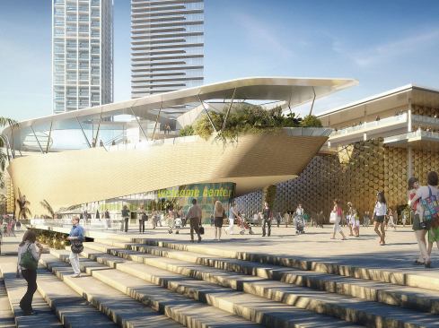 Miami Science Museum-Miami, Florida The Miami Science Museum, located in a prominent parkland site in downtown Miami, will be a 250,000-square-foot $300M building forming part of the Cultural District that links other new projects such as the performing arts center, art museum, and arena. Slated for completion in mid 2013, the partly open-air structure will be home to science galleries, a history gallery, a planetarium, and a ‘living core" aquarium and wildlife center that contains a microcosm of South Florida’s animal, fish, and plant species. The living core will frame the starting point of each visit, providing an environmental context for studies of the social, technological, physical, and natural world around us. As far as possible, Grimshaw’s design is a "living building" -- physically and visibly changing in response to weather, events, and mood of the city. 
Architect: Grimshaw/Rodriguez and Quiroga