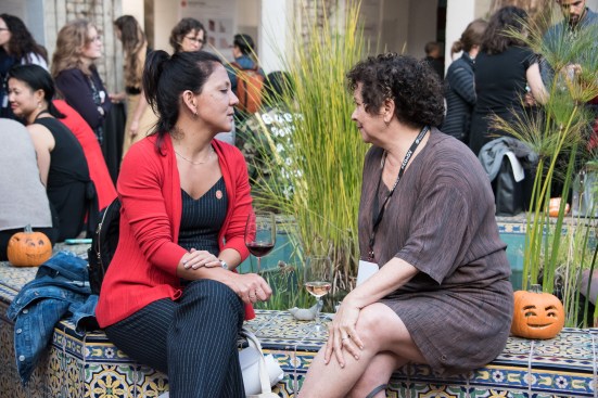 Lilian Asperin, AIA, and Sandra Vivanco at the EQxD closing reception.