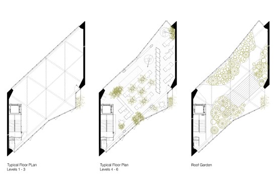 Typical plans and roof plan