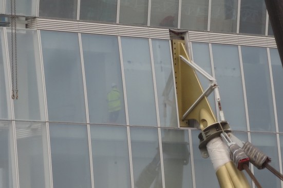 Detail of structural brace anchor at 11th floor