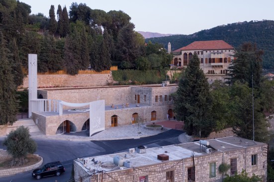 View from northwest, showing existing historic complex