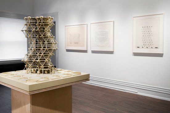 A model of City Tower on display at the 2011 Graham Foundation exhibit âAnne Tyng: Inhabiting Geometryâ