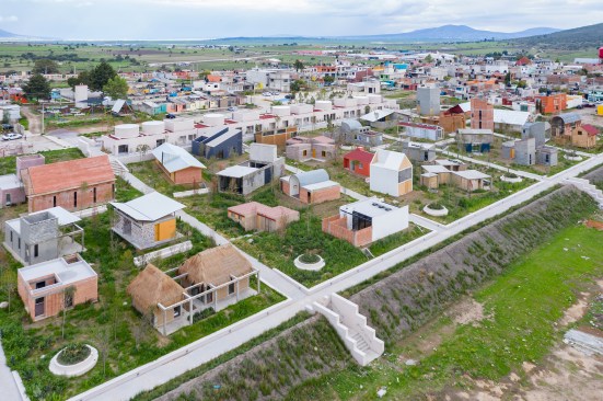 Aerial view of the Apan Housing Laboratory from the north.