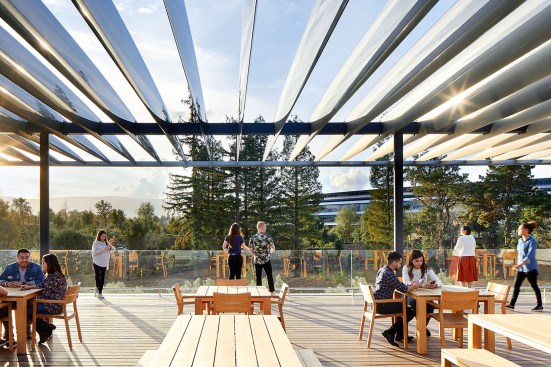 The visitor center at Apple Park